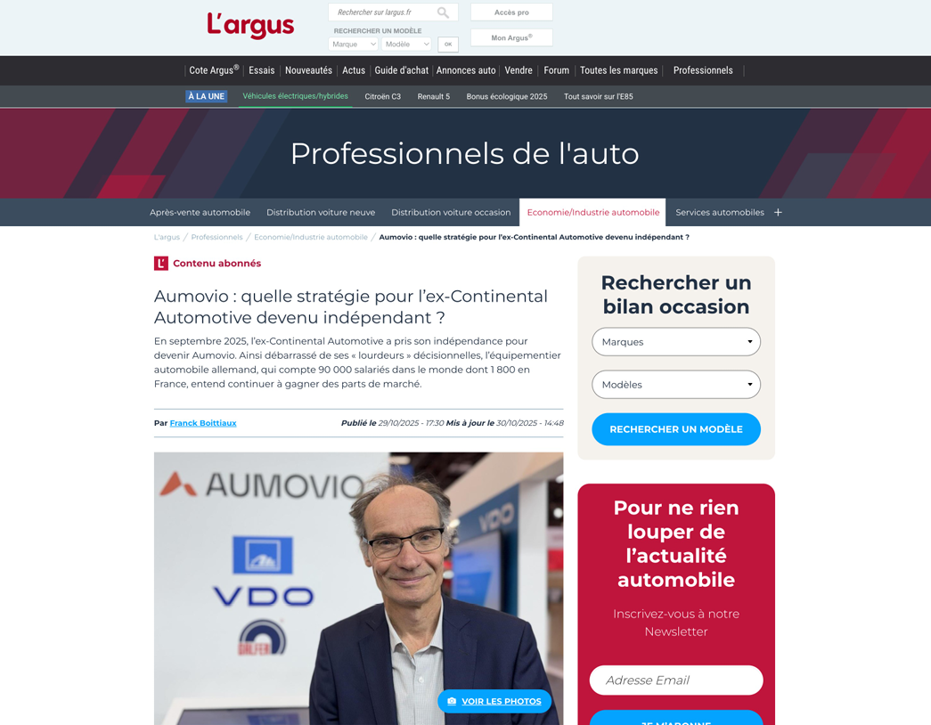 Aumovio : quelle stratégie pour l’ex-Continental Automotive devenu indépendant ?